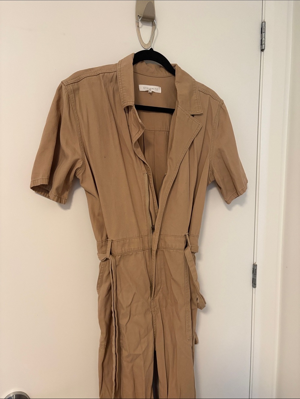 Dynamite Tan Short-Sleeve Utility Button-Down Shirt